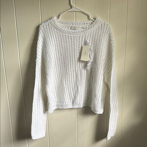 Vince Women's Crochet Long Sleeve Crew sz XL NWT
